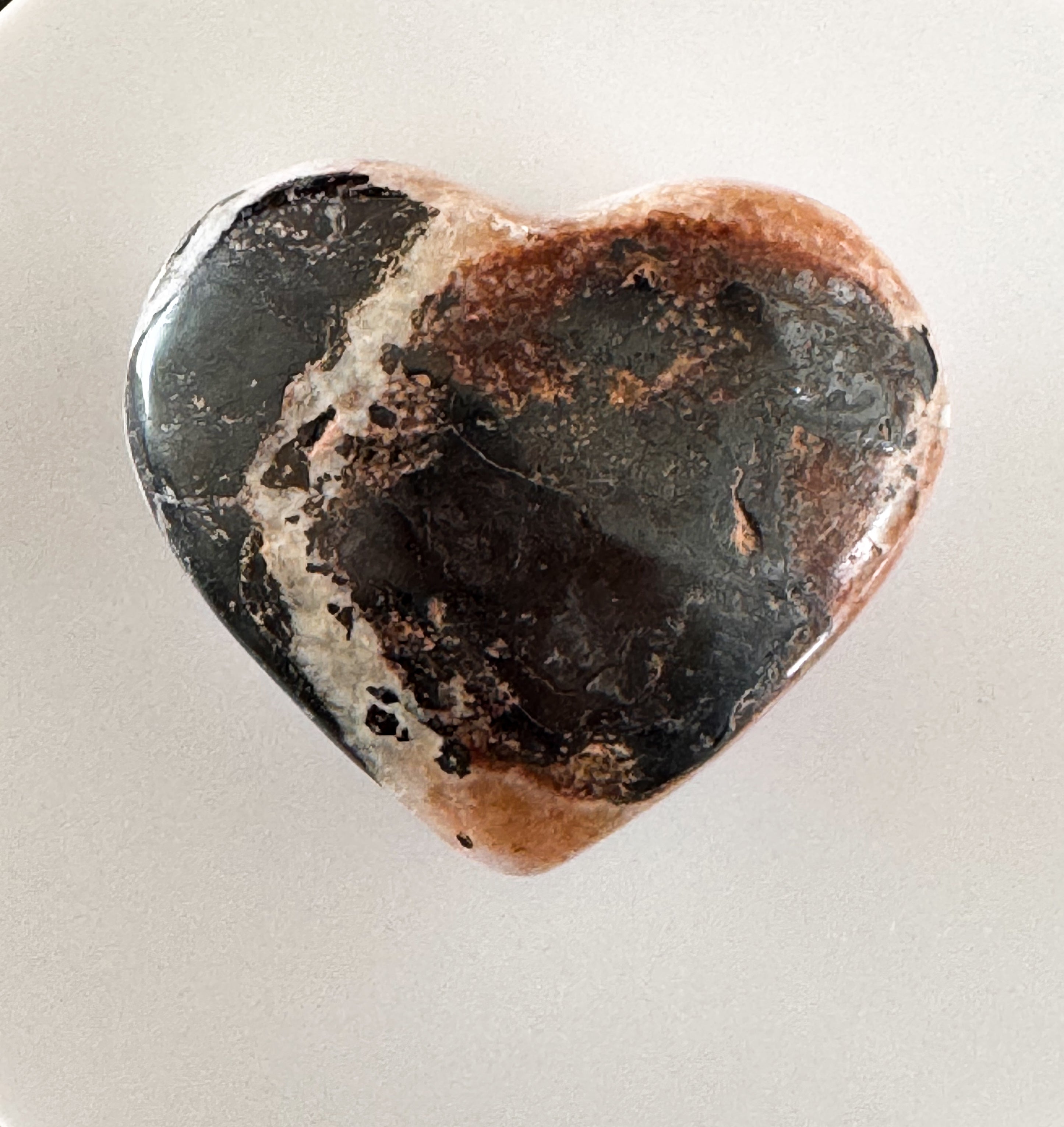 Pink Aragonite carved heart