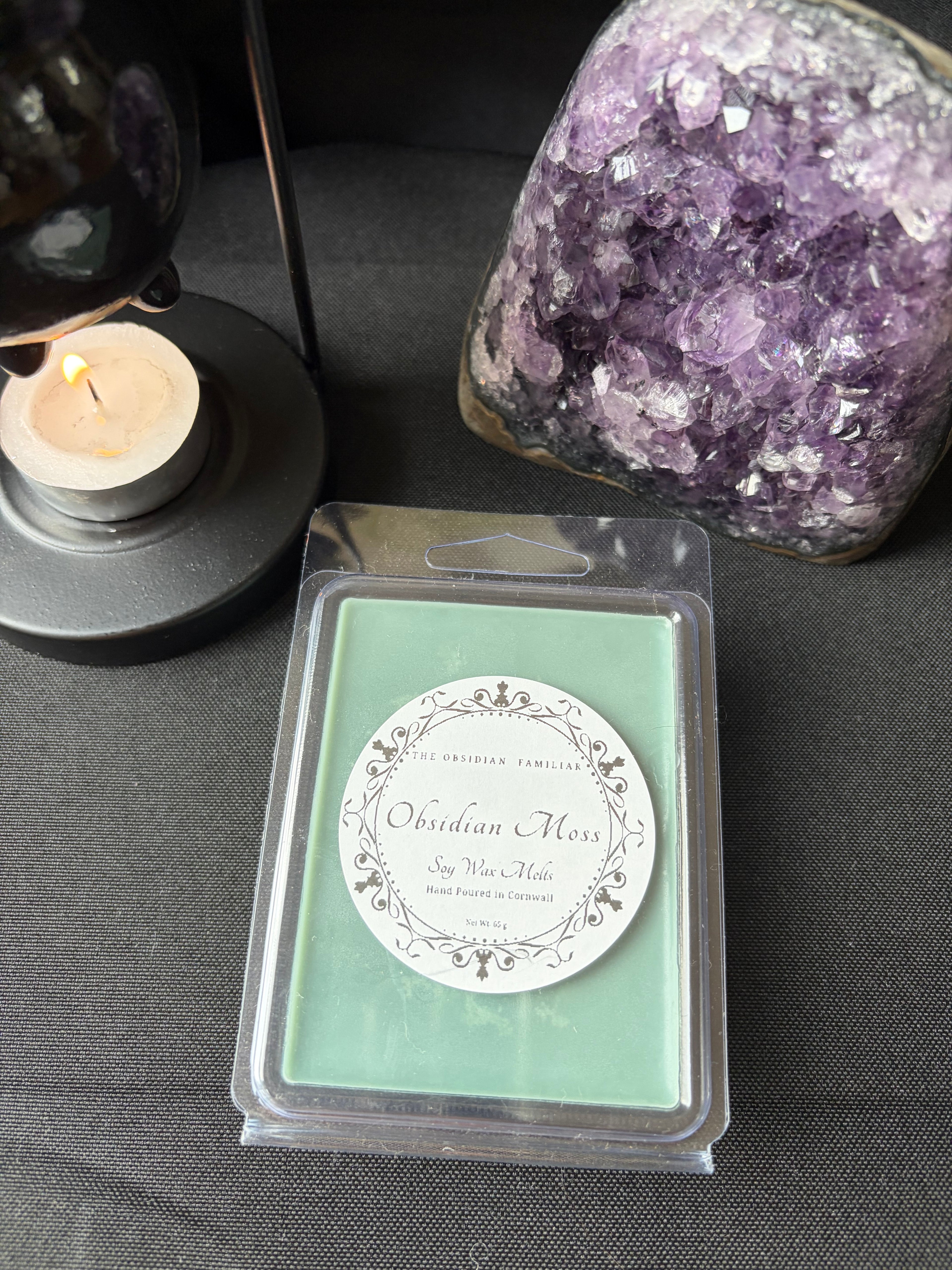 Obsidian Moss Wax Melts
Hand-Poured Soy Wax Melt | The Obsidian Familiar