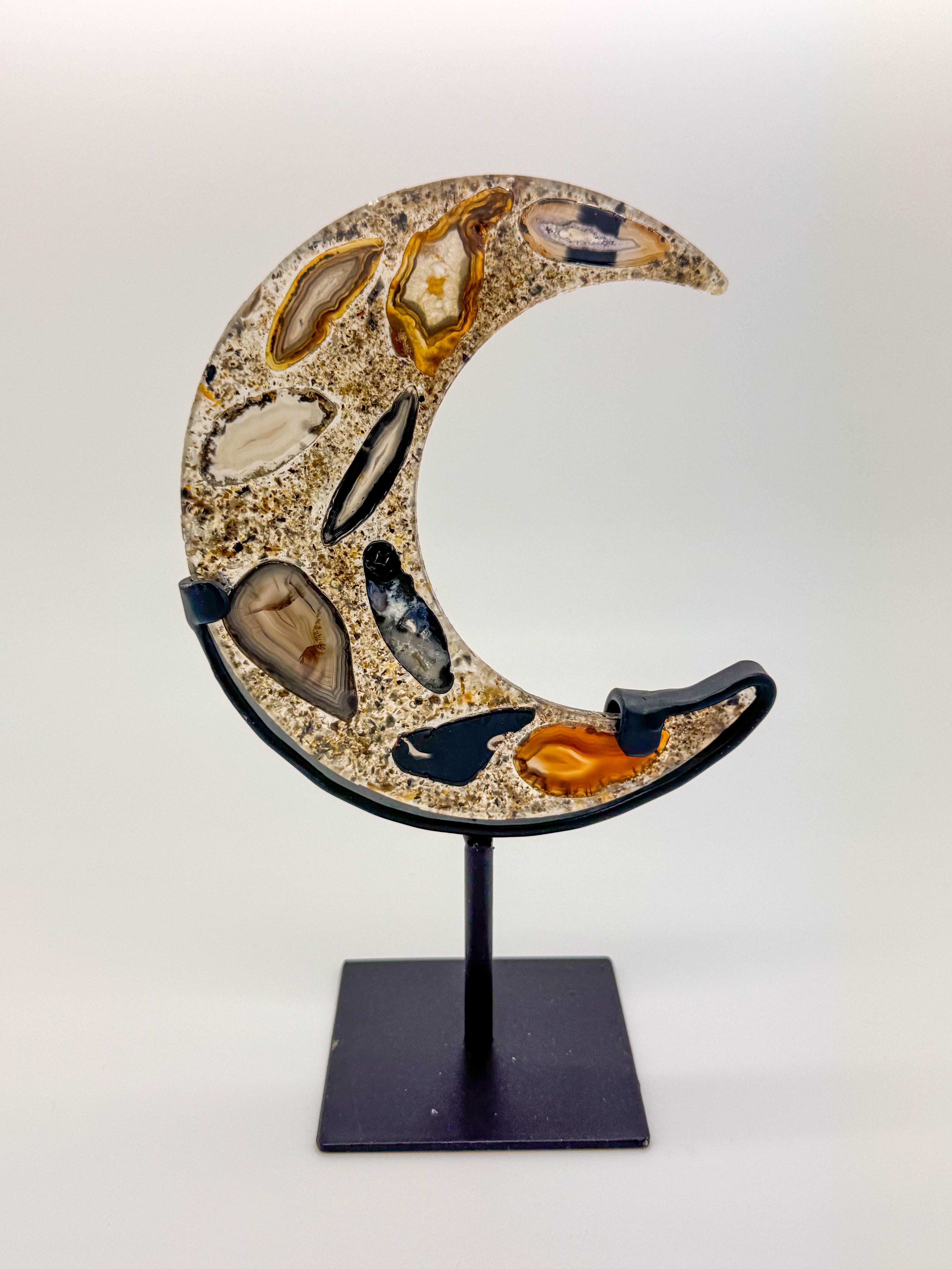 Agate and Resin Moon
