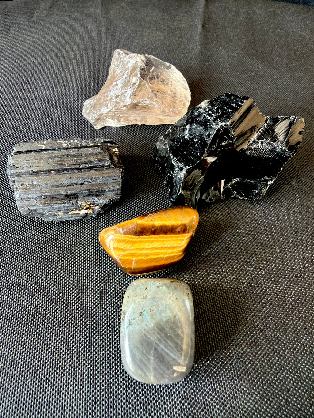 Obsidian Protection Crystal Set